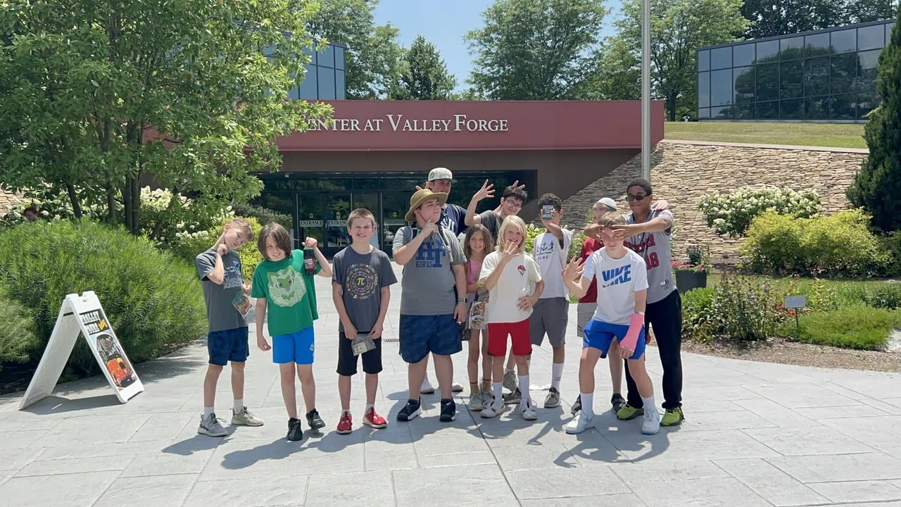 Group photo at Valley Forge visitor center.